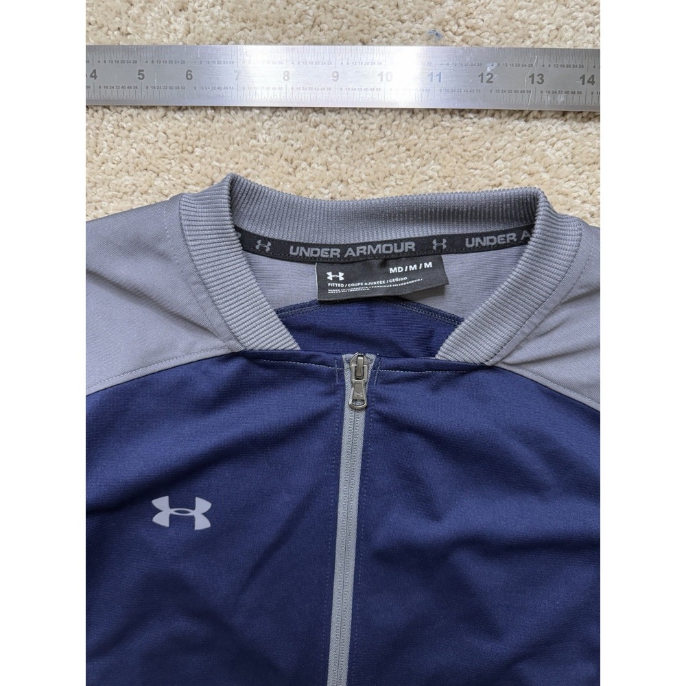 Under Armour Women's Challenger Full‎ Zip Fitted Track Jacket Navy Gray Size M - Picture 6 of 13